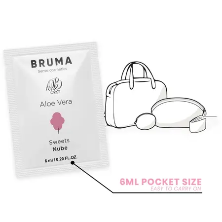 BRUMA Aloe Vera Gel za Klizanje na Vodenoj Bazi 6ml - Aroma Slatkiša, Putna Veličina
