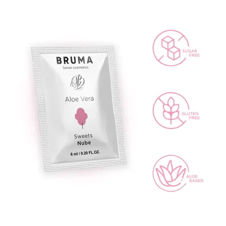 BRUMA Aloe Vera Gel za Klizanje na Vodenoj Bazi 6ml - Aroma Slatkiša, Putna Veličina