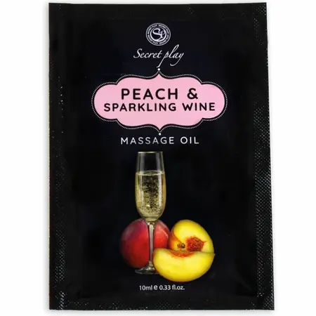 Secret Play Peach & Sparkling Wine Massage Oil Sachet 10ml - Hydrating Formula