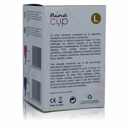 Nina Kiki Menstrualna Čaša Roze Veličina L Medicinski Silikon Ekološka