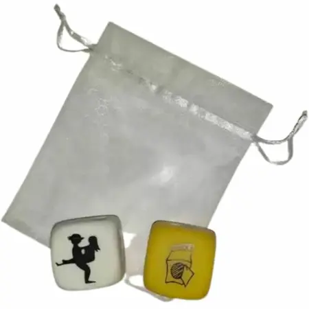 Diablo Picante Kama Dice Set for Couples - 2-Piece, 30mm, White