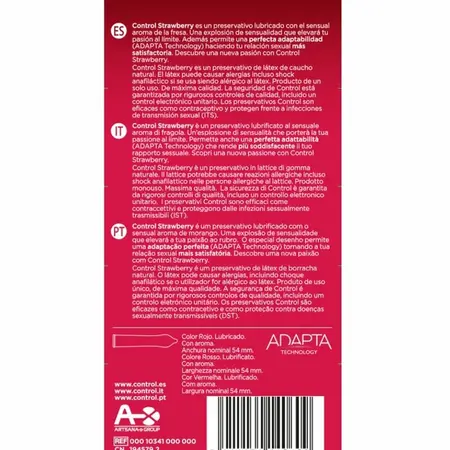 Control Adapta Strawberry 12 kom - Anatomski, Aromatizovani, 54 mm Kondomi