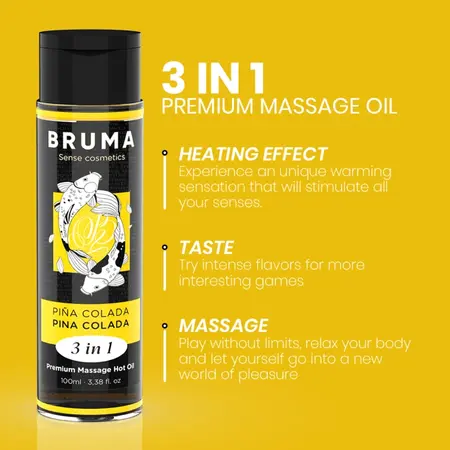BRUMA Premium 3-u-1 Ulje za Masazu Pina Colada Miris 100ml Veganska Formula