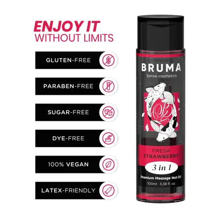 BRUMA Premium Ulje za Masazu 3-u-1 Jagoda Efekat Zagrevanja 100ml