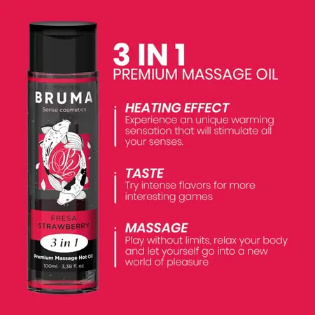 BRUMA Premium Ulje za Masazu 3-u-1 Jagoda Efekat Zagrevanja 100ml