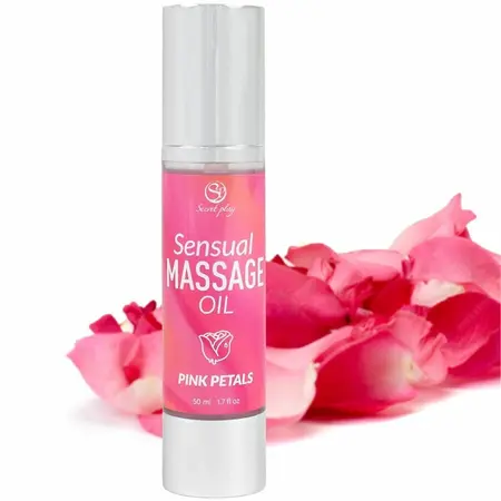 Secret Play Pink Petals Massage Oil 50ml - Aroma ruže, Airless pumpa
