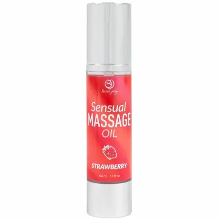 Secretplay Strawberry Massage Oil 50ml - Airless pumpa i hranljiva formula