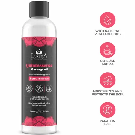 Intimateline Luxuria Massage Oil Berry 150ml - Hranljiva formula sa konopljom