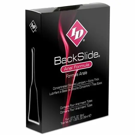 ID Backslide Silicone Lubricant Anal Insert 4 Tubes 8ml Travel Set
