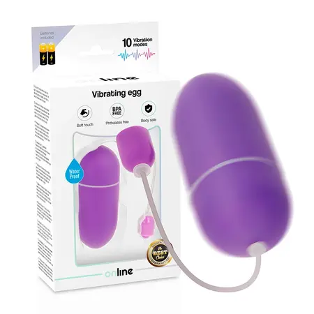 ONLINE Vibrating Egg Waterproof Model Purple 10 Modes Silicone Compact