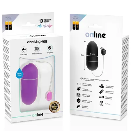ONLINE Vibrating Egg Waterproof Model Purple 10 Modes Silicone Compact