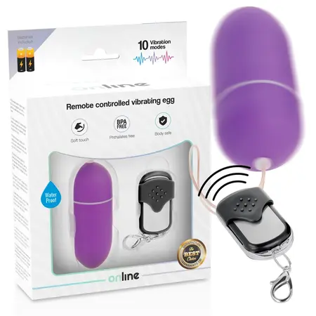 ONLINE Vibrating Egg L Wireless Remote Control Purple 8cm ABS