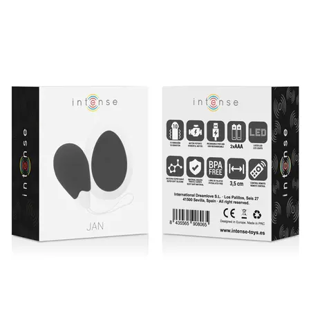 INTENSE Jan bežično vibrirajuće jaje Crno – 10 režima, USB punjivo