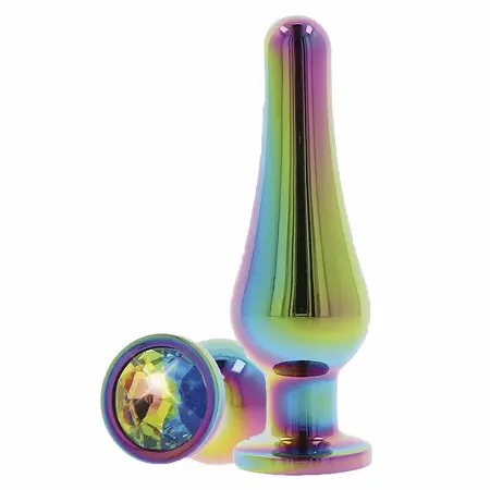 ToyJoy Twilight Bum Bijou Srednji aluminijumski čep sa duginim draguljem 11cm