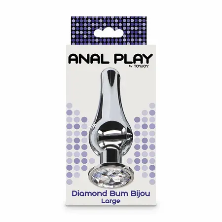 ToyJoy Diamond Bum Bijou Veliki – Aluminijumski čep sa srebrnim draguljem, 13 cm