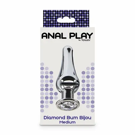 ToyJoy Diamond Bum Bijou Srednji aluminijumski čep sa srebrnim akcentom 11cm