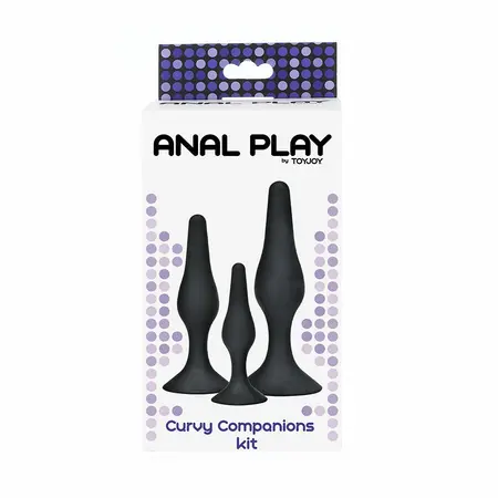 ToyJoy Curvy Companions Set od 3 analna čepa Crni Silikon Ergonomski