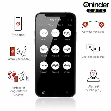ONINDER Cute vibrirajući intimni čep Ljubičasti – Aplikacijski kontrolisan, 13.5 cm