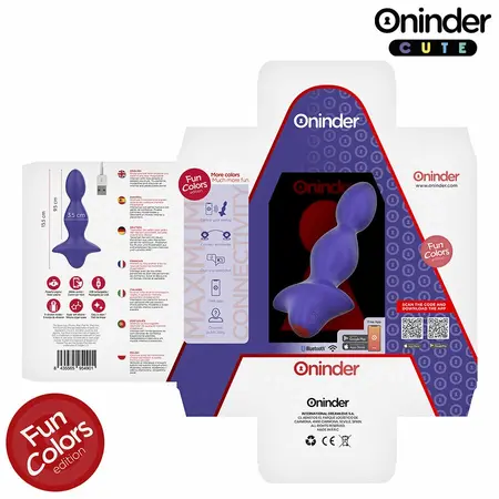 ONINDER Cute vibrirajući intimni čep Ljubičasti – Aplikacijski kontrolisan, 13.5 cm