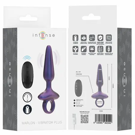 INTENSE Marlon Model 4 Vibrating Silicone Plug with Remote, Black