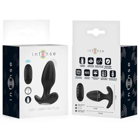 Intense Joey Wireless Anal Device 10 Vibration Modes Black Silicone 10cm