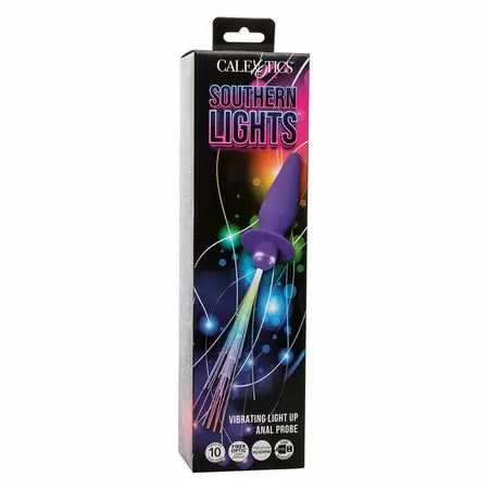 CalExotics Southern Lights Silikonski Svetleći Intimni Čep Ljubičasti 10 Režima