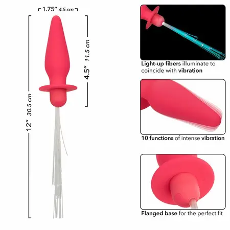 CalExotics Southern Lights Svetleći Silikonski Čep 10 Režima Roze