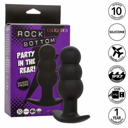 CalExotics Rock Bottom Zrnasti Silikonski Proba 10 Režima Crni Punjiv