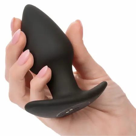 CalExotics Rock Bottom Silikonski Intimni Čep 10 Vibracija Crni