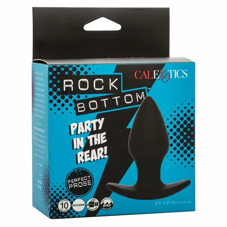 CalExotics Rock Bottom Silikonski Intimni Čep 10 Vibracija Crni
