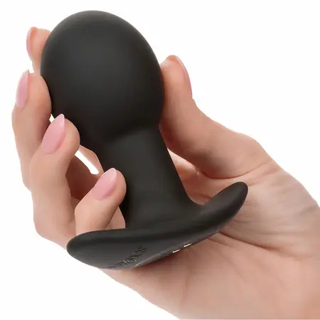 CalExotics Rock Bottom Silikonski Crni Vibrirajući Čep 10 Režima USB Punjiv