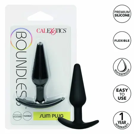 CalExotics Boundless Slim Silikonski Čep Fleksibilni 7.5cm Crni