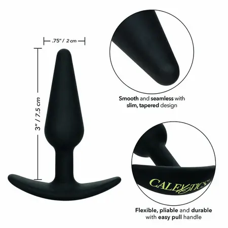 CalExotics Boundless Slim Silikonski Čep Fleksibilni 7.5cm Crni