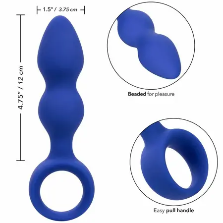 CalExotics Admiral Advanced Blue Silicone Beaded Intimate Plug 12cm
