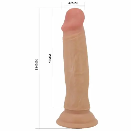 Pretty Love Quentin Anatomical Model 18 cm TPR with Suction Base, Beige