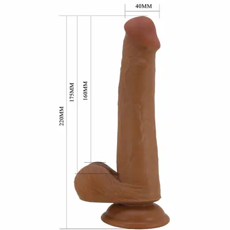 Pretty Love Tallen Anatomical Silicone Model Brown 22cm Suction Base