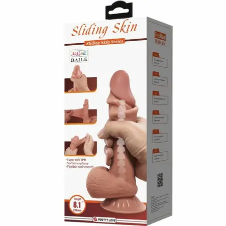 Pretty Love Sliding Skin Series Model - Brown, Suction Base, 19.4 cm