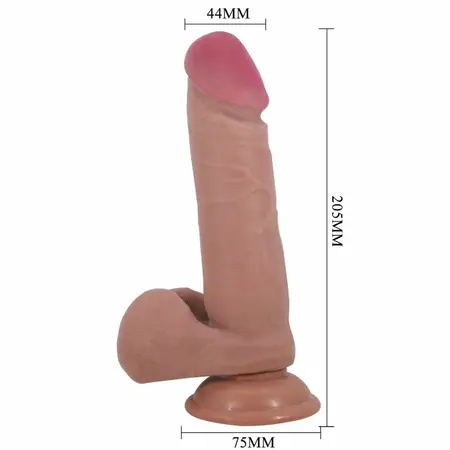 Pretty Love Skin Sliding Serija Intimni Model sa Usisnom Čašom Braun 20.5cm