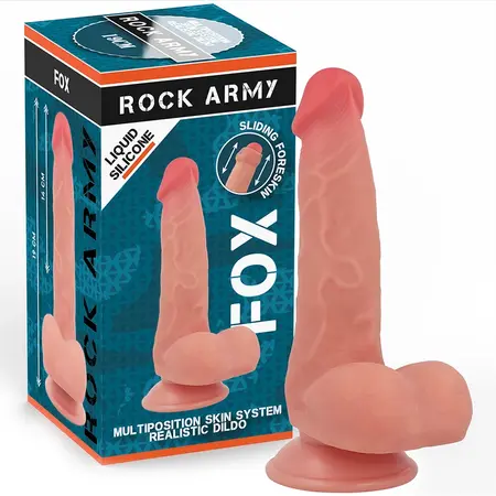Rockarmy Tečni Silikon Fox 19cm Intimni Model sa Usisnom Bazom