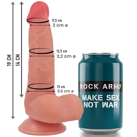Rockarmy Tečni Silikon Fox 19cm Intimni Model sa Usisnom Bazom