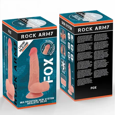Rockarmy Tečni Silikon Fox 19cm Intimni Model sa Usisnom Bazom