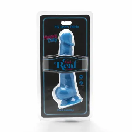 Get Real Happy Dicks 19 cm Plavi Anatomski Model sa Usisnom Bazom