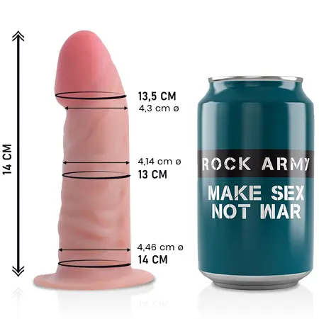 RockArmy Dual Density Tiger 14cm intimni sistem sa usisnom bazom TPE