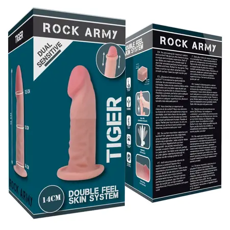 RockArmy Dual Density Tiger 14cm intimni sistem sa usisnom bazom TPE