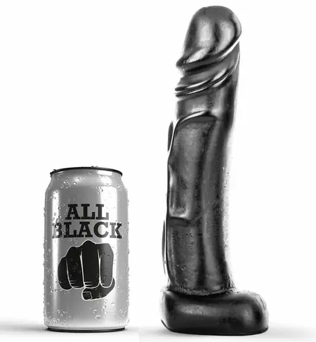 All Black Intimni Model 22 cm Fleksibilni PVC, Crna, Velika Veličina