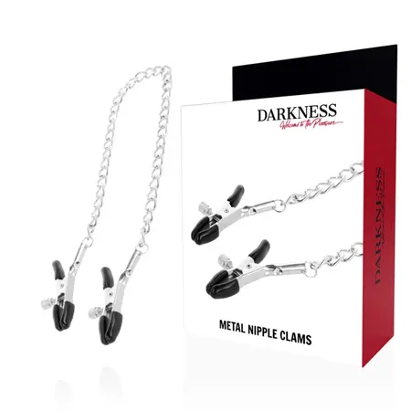 Darkness Podesive Metalne Stege za Bradavice sa LANCEm - Bez Nikla, Uniseks