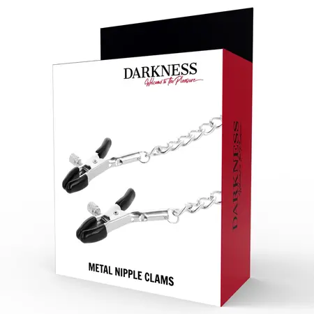 Darkness Podesive Metalne Stege za Bradavice sa LANCEm - Bez Nikla, Uniseks