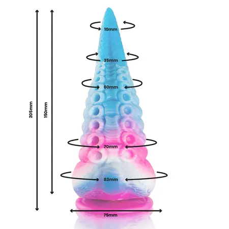 EPIC Phorcys Blue Tentacle Intimate Machine, Large Size Silicone 205mm
