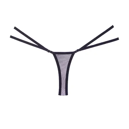 Dreamgirl Mrežasta i čipkana tanga Crna Podesiva One Size