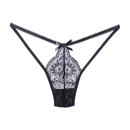 Leg Avenue čipkana tanga gaćice crna - Univerzalna veličina, elegantna lingeri